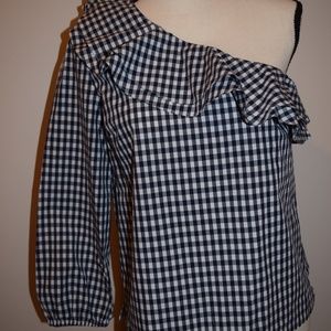 J Crew Off the Shoulder One sleeve top